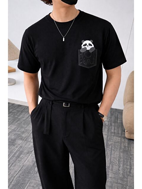 Tarz Cool Panda Baskılı Unisex Basic Tişört – Rahat Kesim Günlük Stil