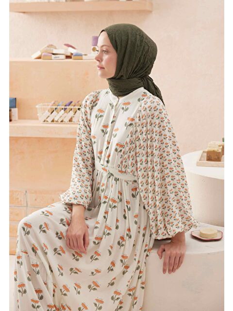 Fresh Scarfs Vual Crash Şal Küllü Yeşil - S000420273-7484