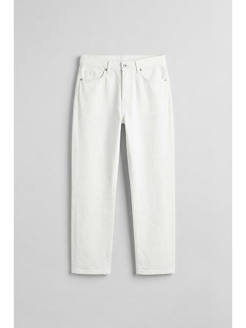 Abluka Online Erkek Boyfriend %100 Pamuk Jean Pantolon Beyaz