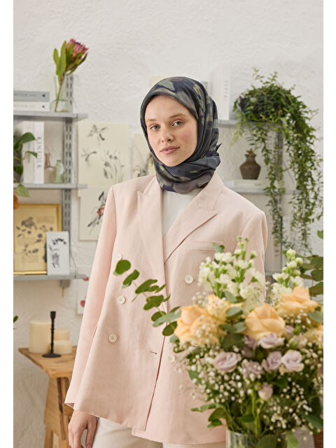 Fresh Scarfs Isla Desen Pamuk İpek Eşarp Siyah - S000458379-19351