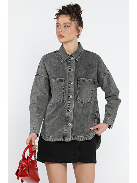 Gülseli Kadın Çift Cepli Jean Ceket - S000361049-29666