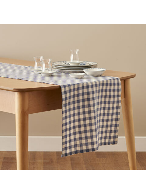 Bella Maison %100 Pamuk Bleu Blanc Runner Mavi (50x150 cm) - S000289121-17234