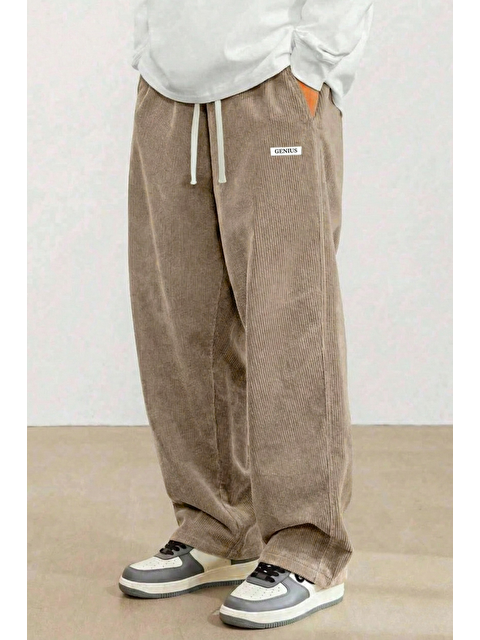 Genius Store GENIUS Erkek Pantolon Fitilli Kadife Bol Paça Oversize Pantolon - S000505834-26429