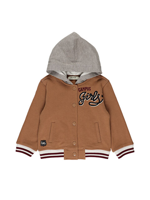 Panço Kız Çocuk Kapüşonlu Örme Mont - S000260732-4557