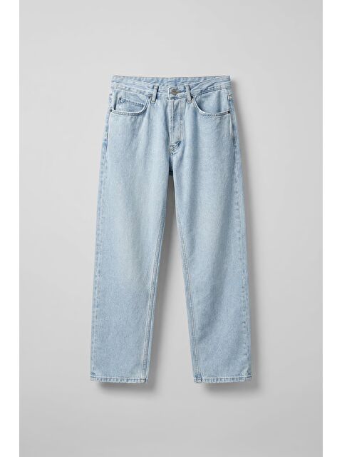 Abluka Online Erkek Relaxed Straight Fit Basic Jean Buz Mavi