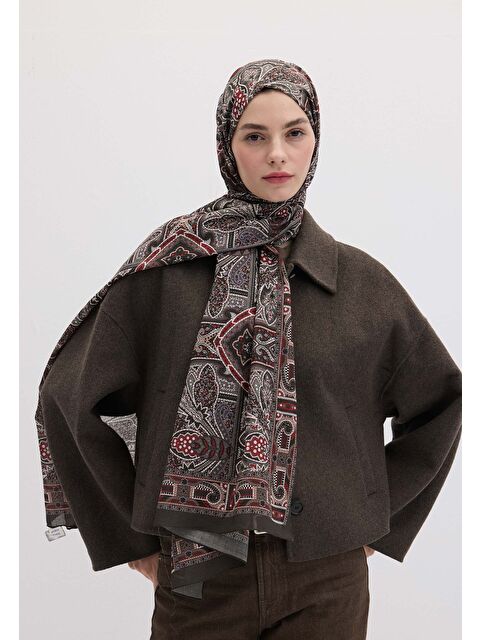 Fresh Scarfs Helene Desen Şal Antrasit - S000458387-29666