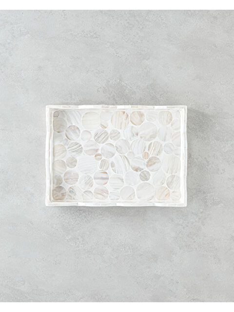 English Home Perrine Dekoratif Tepsi 35x25x5cm Krem