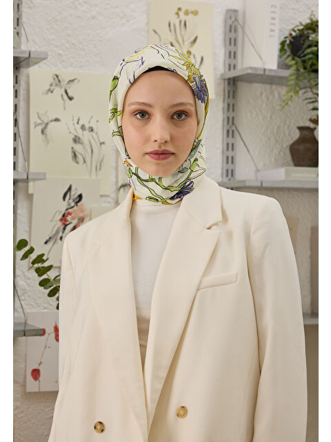 Fresh Scarfs Belle Desen Pamuk İpek Eşarp Pembe - S000458389-20024