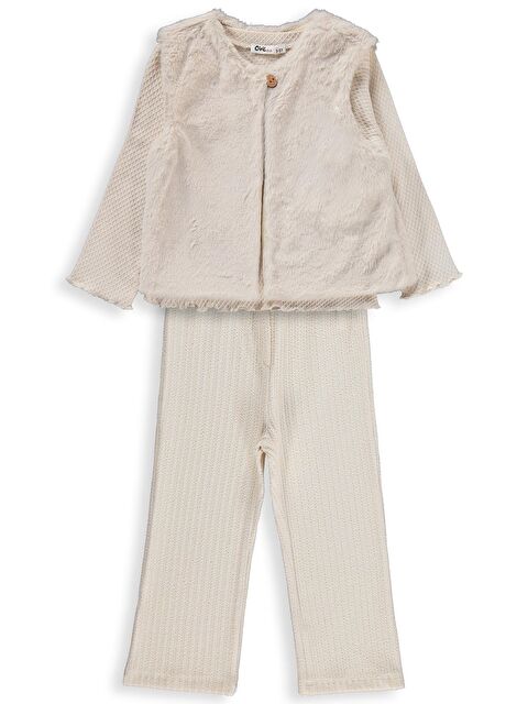 Civil Girls Yelekli 2-5 Yaş Takım - Bej 5-6 Yaş - S000520781-19928