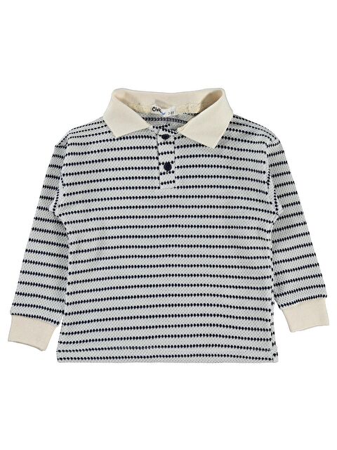Civil Boys Çizgili Polo Yaka 2-5 Yaş Sweatshirt - Lacivert