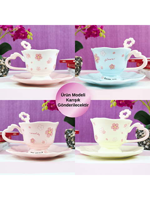 Bam Hediyelik Eşya Dekoratif Renkli Kahve Kupası BM-2328