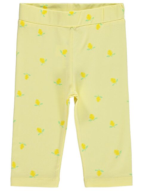 Civil Girls Limon Desenli 2-5 Yaş Tayt - Sarı
