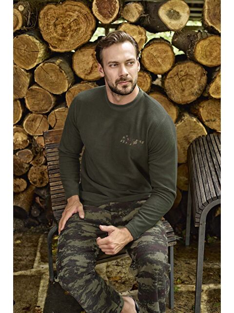 Remsa Erkek Polar Kamuflaj Desen Uzun Kol Pijama Takımı 13006 Haki02 - S000481713-37310