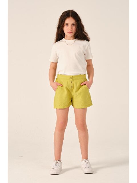 JAZZİEE Genç Kız Çocuk Düğme Detaylı Şort - S000315721-18194