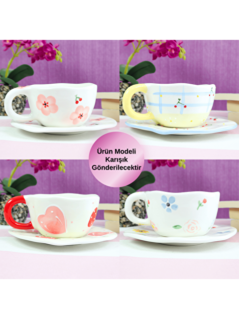 Bam Hediyelik Eşya Dekoratif Desenli Kahve Kupası BM-2325