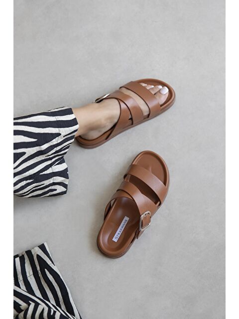 Straswans Norkys Kadın Toka Detay Günlük Konfor Terlik Taba - S000513014-14955