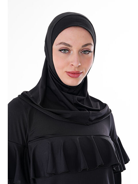 SEBOTEKS Esnek Kumaş Boynu Kapatan Eşarp Tesettür Mayo Bonesi SB549