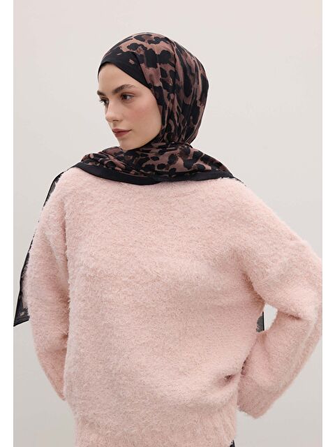 Fresh Scarfs Leopar Desen Şal Kestane - S000458394-26413