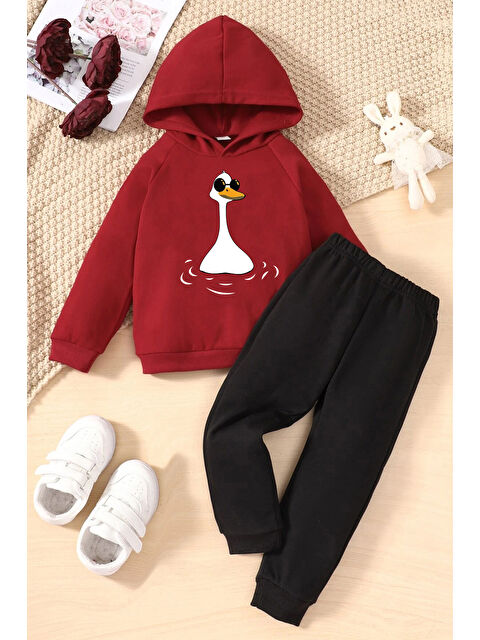 uyguntarz Ördek Baskılı Çocuk Rahat Eşofman Takımı - S000333119-20045