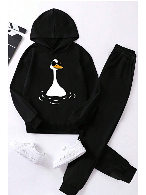 uyguntarz Ördek Baskılı Çocuk Rahat Eşofman Takımı - S000333119-19351