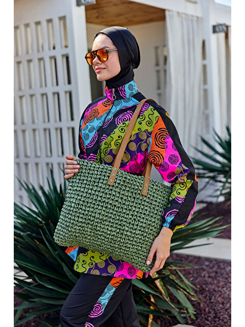 Remsa Mayo Remsa Hasır Çanta Plaj Çantası 015 Haki - S000419184-18547