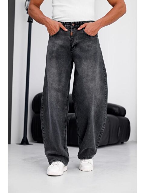 Oksit Puertas Erkek Yüksek Bel Balon Baggy Fit Bol Kesim Jean Pantolon - S000473339-33408
