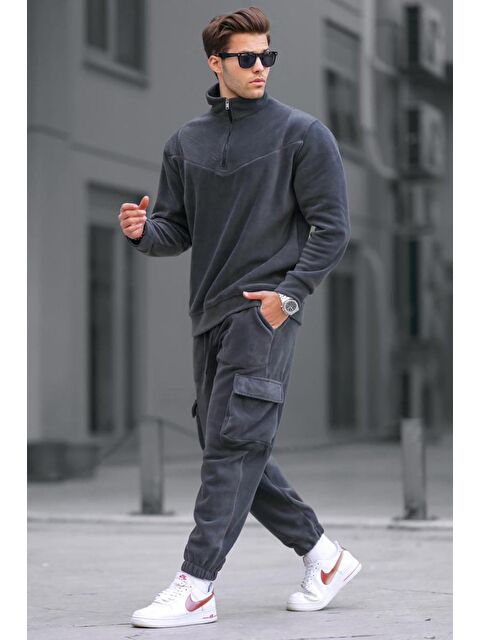 Madmext Füme Fermuar Yaka Polar Erkek Eşofman Takımı 5931 - S000445044-33408