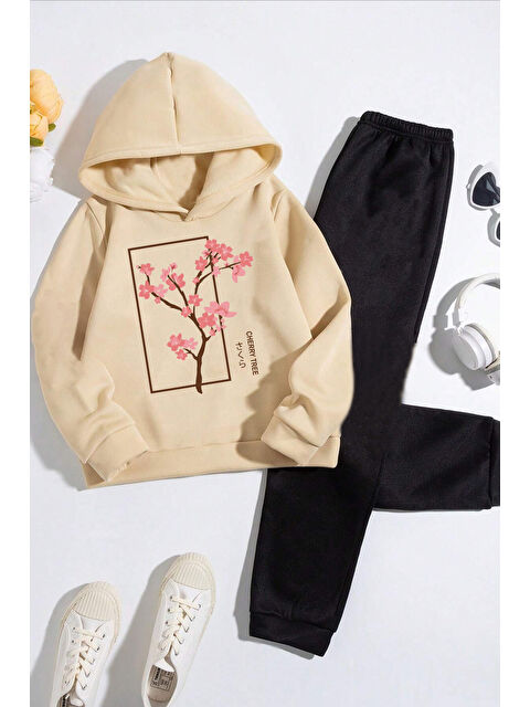 uyguntarz Kiraz Ağacı Baskılı Çocuk Rahat Eşofman Takımı - S000333120-19928