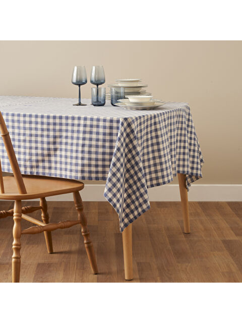 Bella Maison %100 Pamuk Bleu Blanc Masa Örtüsü Mavi (153x250 cm) - S000289126-17234