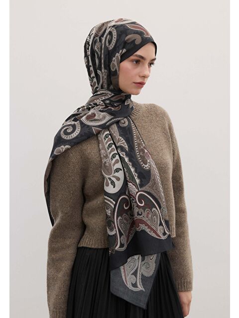 Fresh Scarfs Evrın Desen Şal Siyah - S000458397-19351
