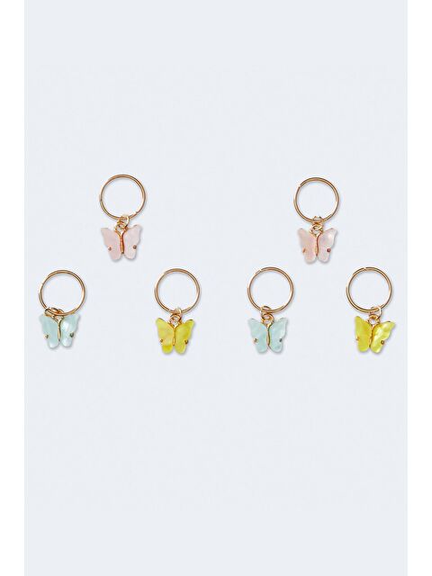New Obsessions Soft Renkler Kelebek Saç Küpesi Seti 6'lı Set - S000218100-20076