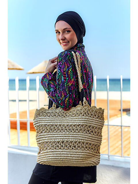 Remsa Mayo Hasır Çanta Plaj Çantası 005 Bej01 - S000419187-19928