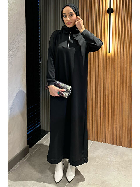 Julude Yarım Fermuarlı Tesettür Elbise - S000300131-19351