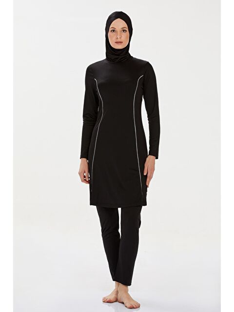 Remsa Elastanlı Tam Kapalı Tesettür Mayo Rozzr 9021 Siyah - S000189228-19351