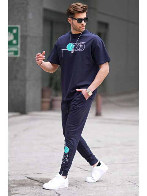 Madmext Lacivert Kısa Kollu Eşofman Takımı 5935 - S000445046-21164