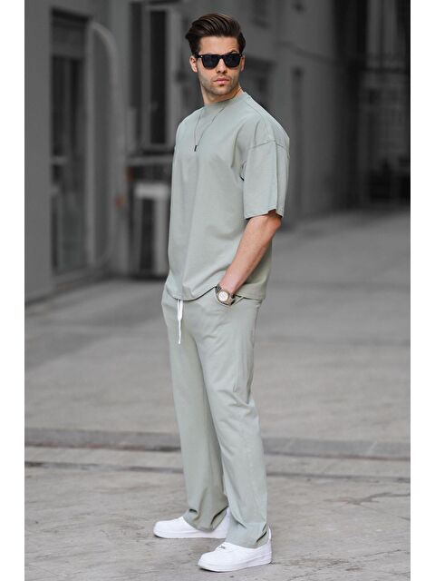 Madmext Mint Yeşili Erkek %100 Pamuk Eşofman Takımı 5938 - S000445048-1180