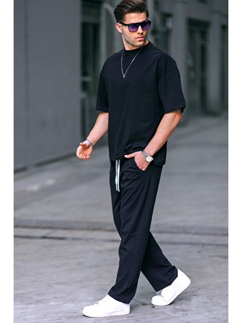 Madmext Siyah Erkek %100 Pamuk Eşofman Takımı 5938 - S000445048-19351