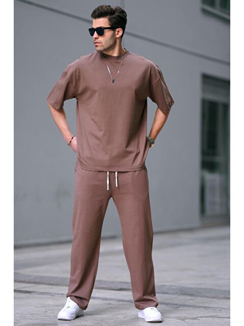 Madmext Kahverengi Erkek %100 Pamuk Eşofman Takımı 5938 - S000445048-19413