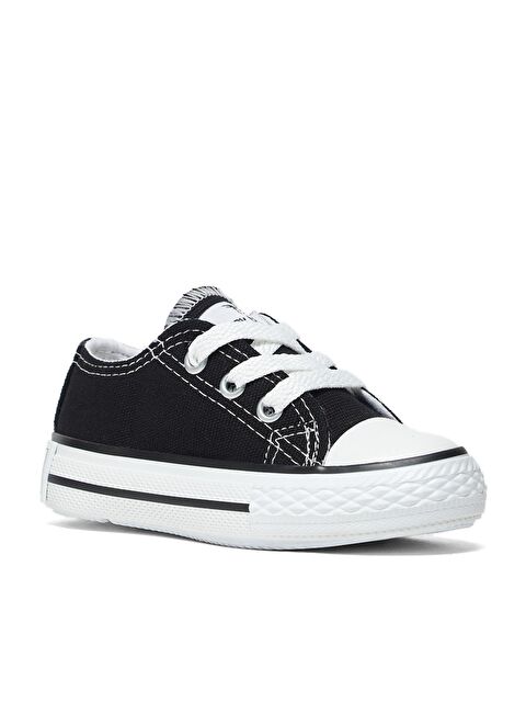 TONNY BLACK Çocuk Unisex Siyah Rahat Kalıp Bağcıklı Sneaker - S000157393-19351