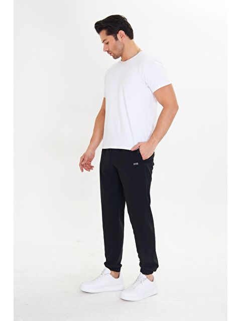 Marco Ferry Erkek Stretchfit Esnek Lastik Paçalı Eşofman Altı Siyah 2663-S - S000522193-19351