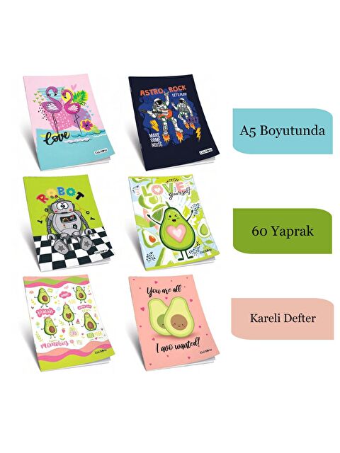 Çınar A5 60 Yaprak Karton Kapak Dikişli Defter - S000154901-27074