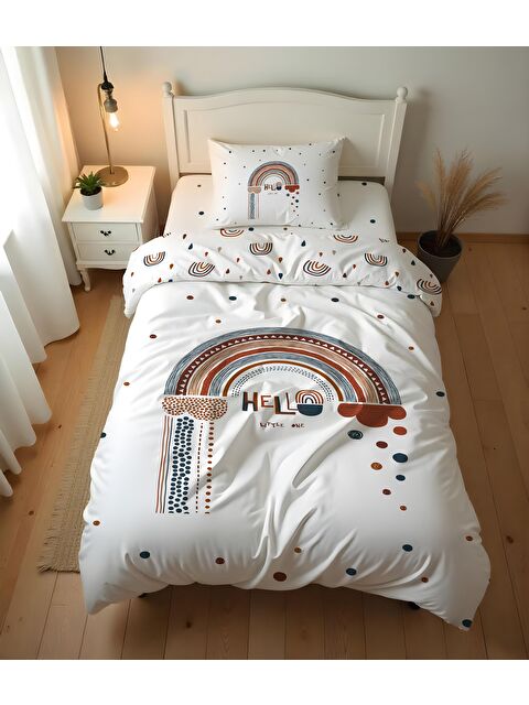 Evmila Desenli Çarşafsız 2'li Takım Baskılı Tek Kişilik Nevresim Takımı 160x220 cm - S000423683-20063