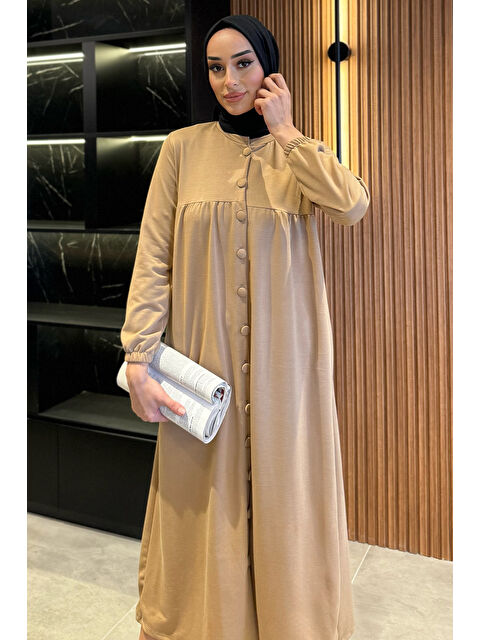 Julude Boydan Düğmeli Cepli Tesettür Elbise - S000300129-19928