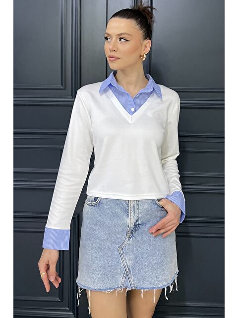 Gülseli Kadın Gömlek Yaka Bluz - S000368412-20063