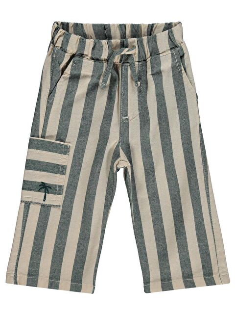Civil Baby Çizgili Yan Cepli 6-18 Ay Pantolon - Yeşil