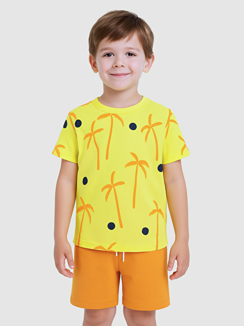 Luggi Baby Bisiklet Yaka Erkek Çocuk Tişört ve Şort 2'li Takım - S000407990-20072