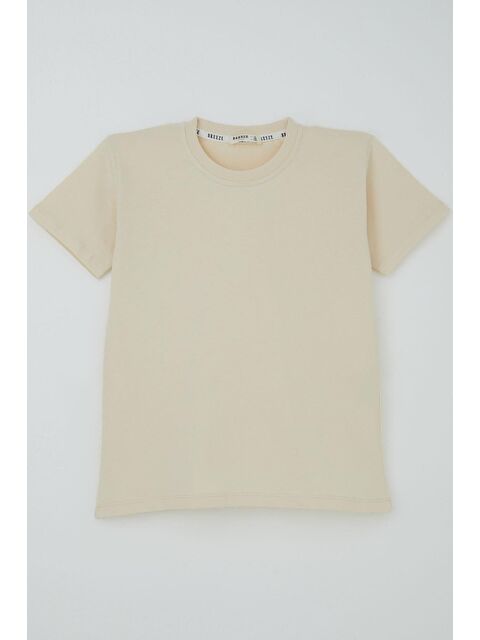 Breeze Erkek Çocuk Tişört Basic Krem (9-14 Yaş)