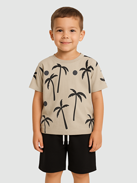 Luggi Baby Bisiklet Yaka Erkek Çocuk Tişört ve Şort 2'li Takım - S000407990-20600