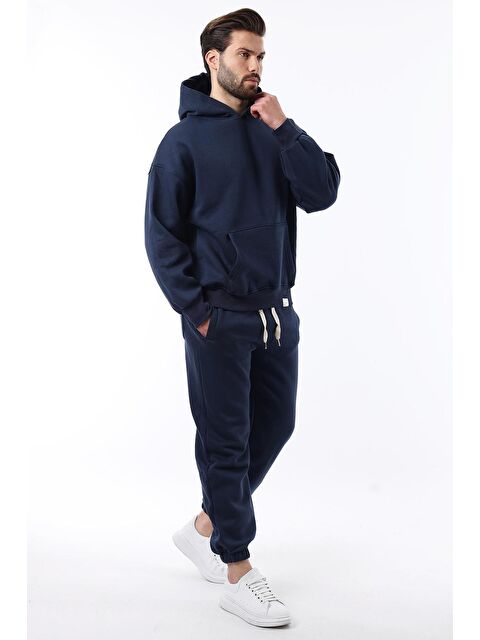 Madmext Lacivert Kapüşonlu Basic Eşofman Takımı 5925 - S000056720-21164