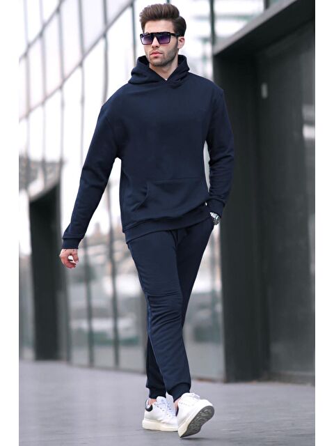 Madmext Lacivert Kapüşonlu Basic Eşofman Takımı 5928 - S000445043-21164